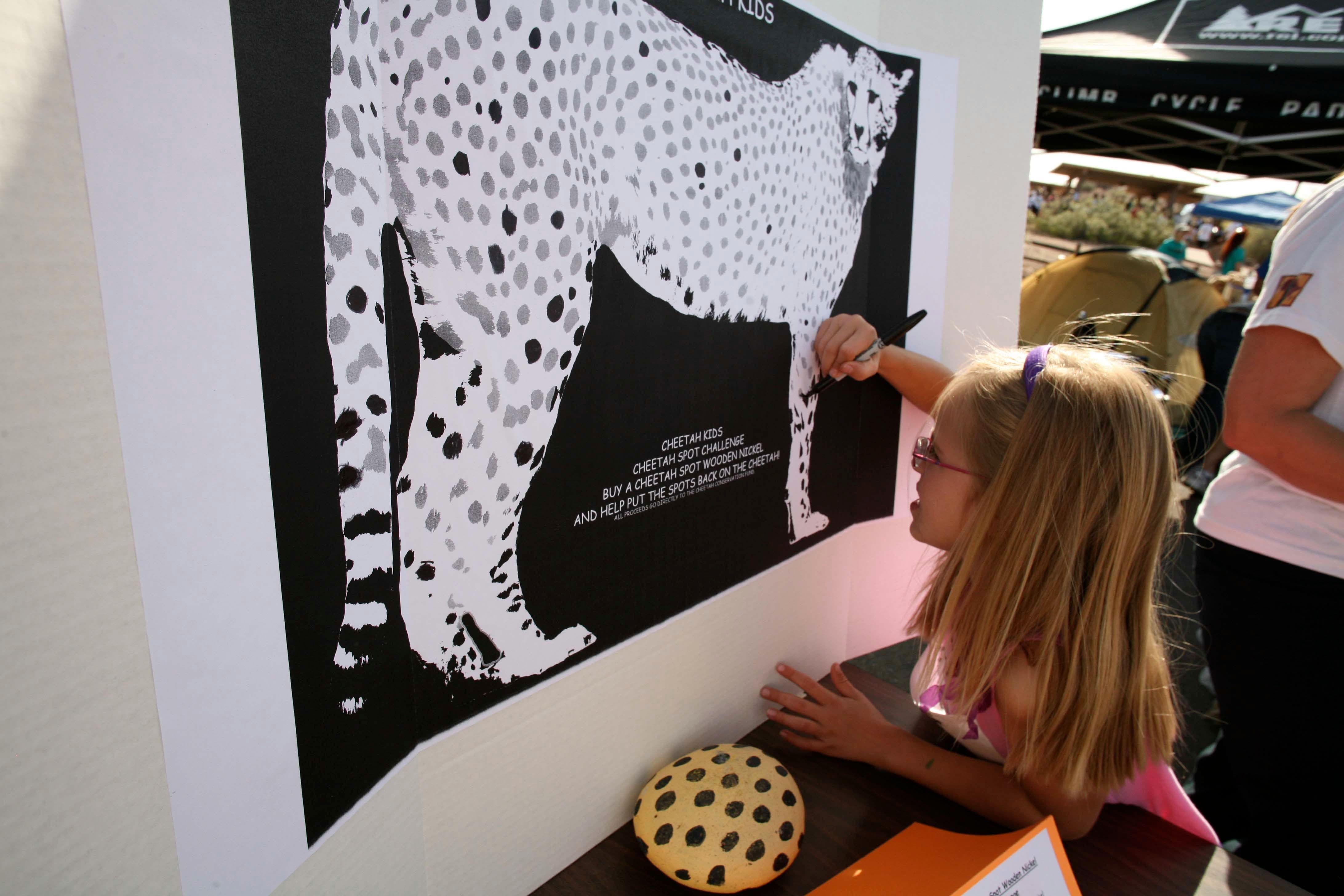 A great way to raise awareness and funds for cheetahs. Put the spots back on the cheetah. Color in the spots,